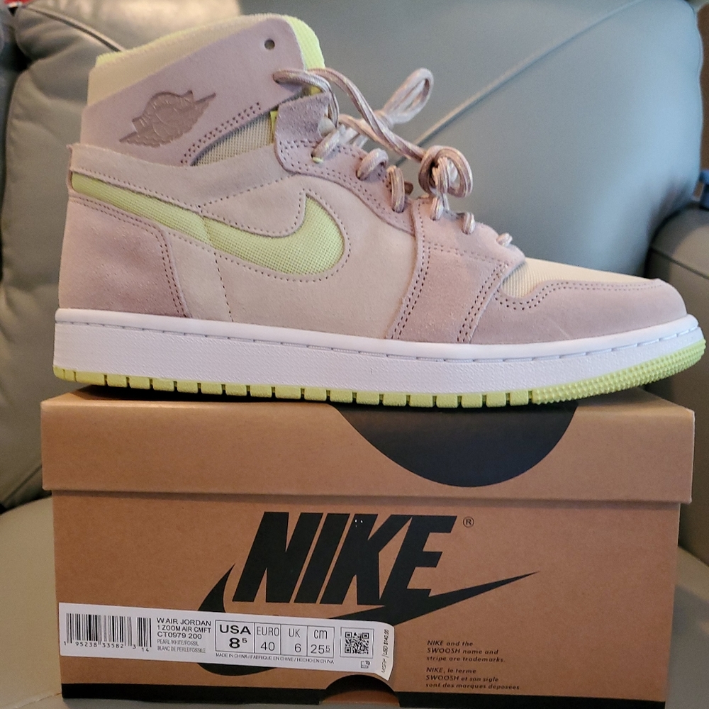 Air Jordan 1 Zoom Air pearl white/fossil. Size 8.5 "Lemon Twist"